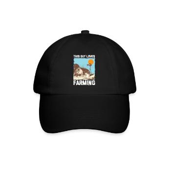 This Guy Loves Farming I Bauer lustig - Baseballkappe - Schwarz/Schwarz - Vorne