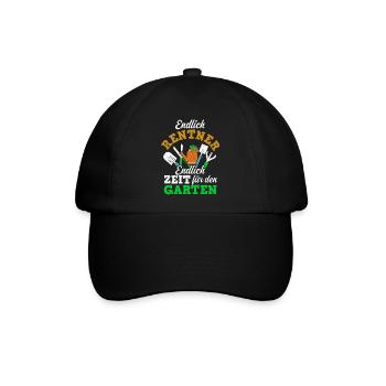 Endlich Rentner! Endlich Zeit Für Den Garten Rentn - Baseballkappe - Schwarz/Schwarz - Vorne