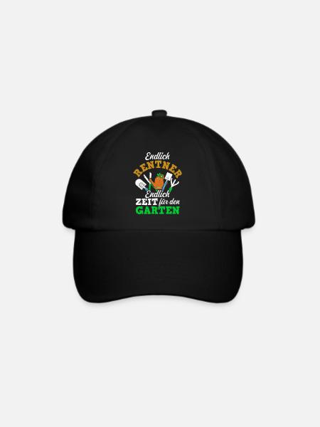Endlich Rentner! Endlich Zeit Für Den Garten Rentn - Baseballkappe - Schwarz/Schwarz