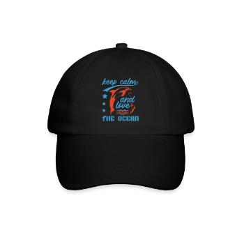RUHIG BLEIBEN UND DELFINE LIEBEN - Baseballkappe - Schwarz/Schwarz - Vorne
