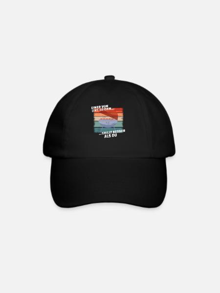 Grillen und Camper Geschenkidee - Baseballkappe - Schwarz/Schwarz