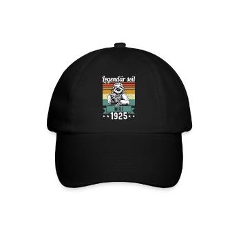 Faultier Legendär seit Mai 1925 Geburtstag - Baseballkappe - Schwarz/Schwarz - Vorne