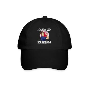 Awesome Serbian Girl Unbreakable For A Srbija - Baseballkappe - Schwarz/Schwarz - Vorne