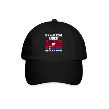 Ich habe keine Angst mein Opa ist Serbe - Baseballkappe - Schwarz/Schwarz - Vorne