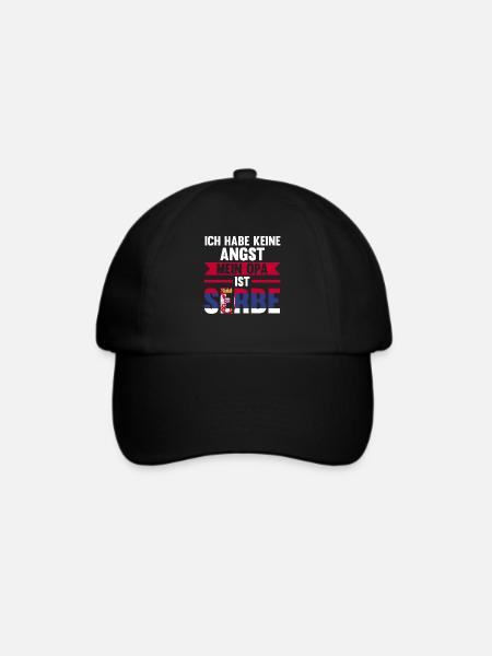 Ich habe keine Angst mein Opa ist Serbe - Baseballkappe - Schwarz/Schwarz