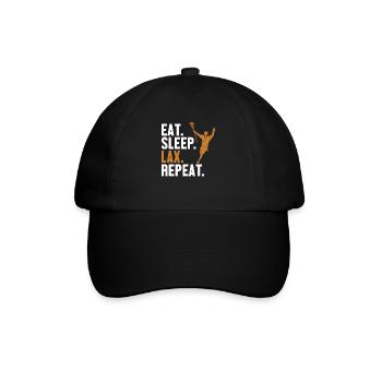 Eat Sleep Lax Repeat Intercrosse Lax Spieler - Baseballkappe - Schwarz/Schwarz - Vorne