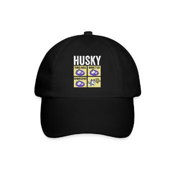 Hund Husky - Baseballkappe - Schwarz/Schwarz - Vorne