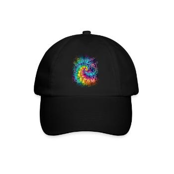 Hippie Peace Tie Dye - Baseballkappe - Schwarz/Schwarz - Vorne