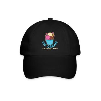 Ice Cream Spirit Food Eiscreme Eis - Baseballkappe - Schwarz/Schwarz - Vorne