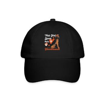 Bloodhound Hund Bluthund - Baseballkappe - Schwarz/Schwarz - Vorne