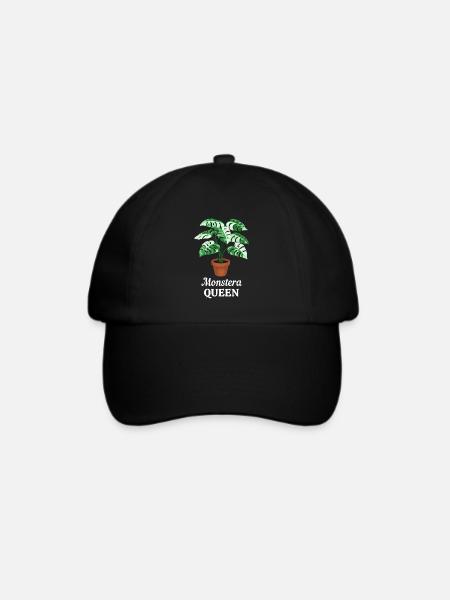 Monstera Queen - Baseballkappe - Schwarz/Schwarz