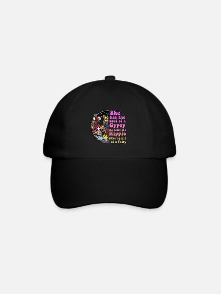 Hippie - Baseballkappe - Schwarz/Schwarz