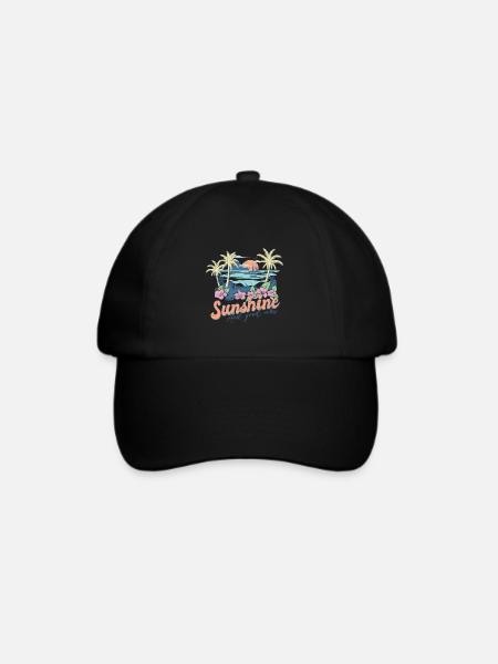 Sonnenschein und großartige Vibes Sommer - Baseballkappe - Schwarz/Schwarz