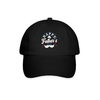 Alles Gute Zum Vatertag Schnurrbart-dekor Stolzer - Baseballkappe - Schwarz/Schwarz - Vorne