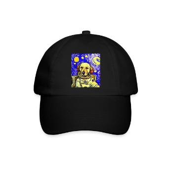 Astronautenhund Van Gogh - Baseballkappe - Schwarz/Schwarz - Vorne