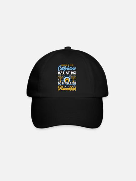 Chanukka Hanukka Dreidel Latkes Hanukkah - Baseballkappe - Schwarz/Schwarz