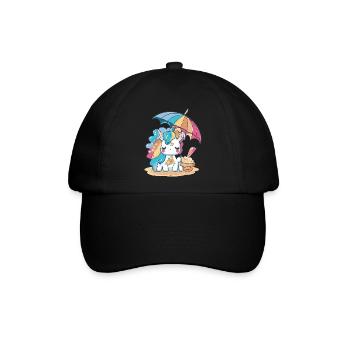 Eiscreme-Spaß - Erfrischend anders - Baseballkappe - Schwarz/Schwarz - Vorne