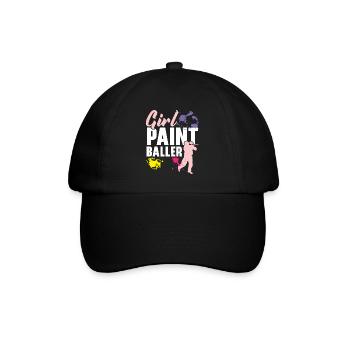 Mädchen Paintballer Paintballspieler Paintballer - Baseballkappe - Schwarz/Schwarz - Vorne