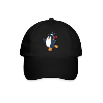 Pinguin Bräutigam Zylinder Hochzeit - Baseballkappe - Schwarz/Schwarz - Vorne