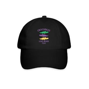 Mardi Gras Karneval Krokodil Perlen Wildlife - Baseballkappe - Schwarz/Schwarz - Vorne
