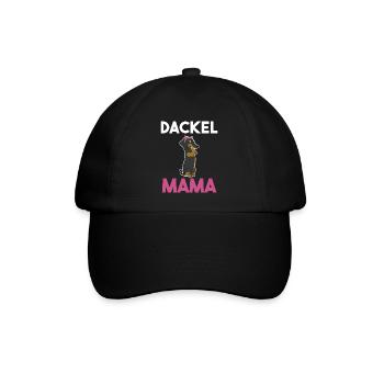 Hund Dackel Mama - Baseballkappe - Schwarz/Schwarz - Vorne