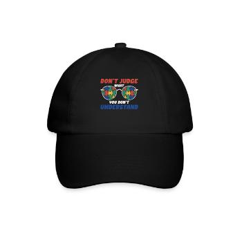 Bewusstsein Für Autismus - Verurteile Nicht, Was - Baseballkappe - Schwarz/Schwarz - Vorne