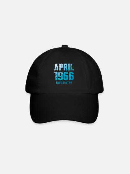 April 1966 Limited Edition Geburtstag Geschenk - Baseballkappe - Schwarz/Schwarz