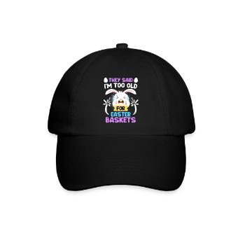 Osterhasen Osterkörbchen Bunny Ostereier - Baseballkappe - Schwarz/Schwarz - Vorne