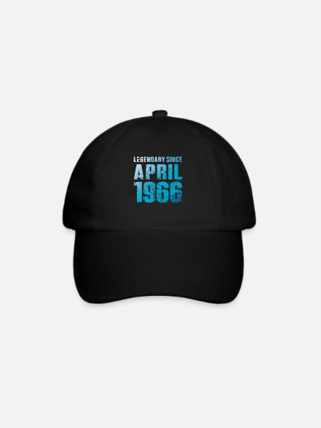 Legendär Seit April 1966 Geburtstag Geschenk - Baseballkappe - Schwarz/Schwarz