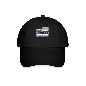 US Pride Lineman Electronics Technician Gift Idea - Baseballkappe - Schwarz/Schwarz - Vorne