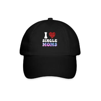 I love Single Moms Party Malle Single Männer - Baseballkappe - Schwarz/Schwarz - Vorne