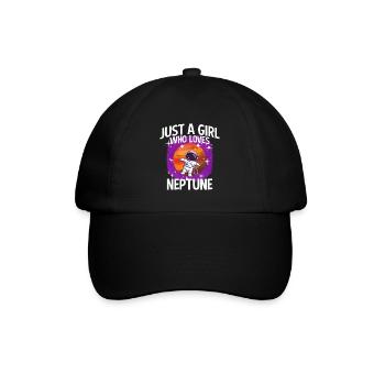 Mädchen Neptun Geschenk - Baseballkappe - Schwarz/Schwarz - Vorne