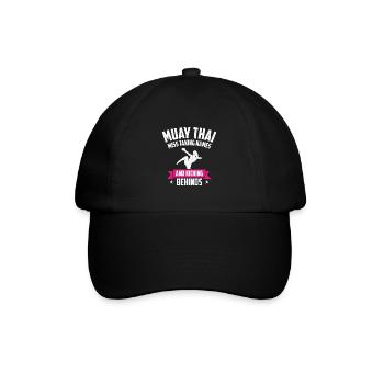 Internationaler Frauentag Muay Thai Girl Power - Baseballkappe - Schwarz/Schwarz - Vorne