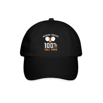 Lustiger Tischtennis Spruch Tischtennis - Baseballkappe - Schwarz/Schwarz - Vorne