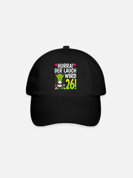 Hurra der Lauch wird 26 - Baseballkappe - Schwarz/Schwarz