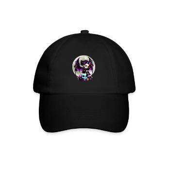 Niedlicher Goth Fledermausflügel Gothic Grufti - Baseballkappe - Schwarz/Schwarz - Vorne