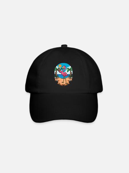Flamingo - Baseballkappe - Schwarz/Schwarz