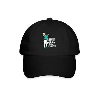 I'd Rather Be Golfing Par Tee Golfing - Baseballkappe - Schwarz/Schwarz - Vorne