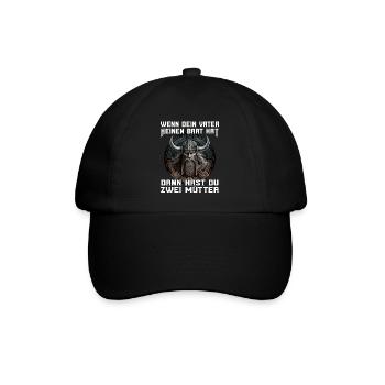 Wikinger Nordmänner Spruch Geschenk - Baseballkappe - Schwarz/Schwarz - Vorne