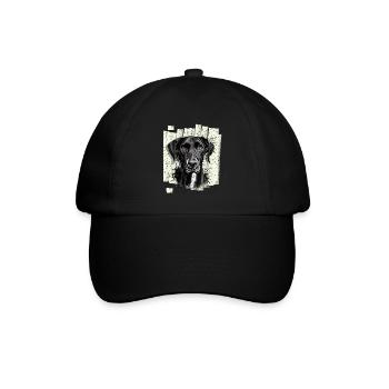 Schwarze Deutsche Dogge Hund - Baseballkappe - Schwarz/Schwarz - Vorne