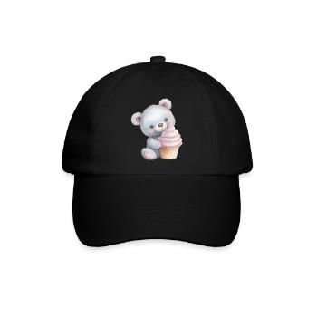 Teddy Bär Cupcake - Baseballkappe - Schwarz/Schwarz - Vorne
