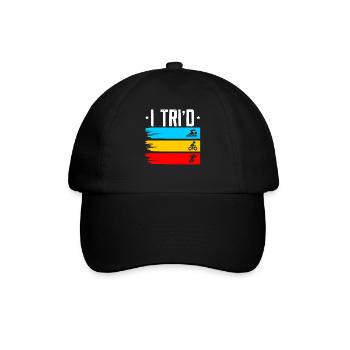 Triathlon Athlet Triathlet Schwimmen Radfahren Laufen - Baseballkappe - Schwarz/Schwarz - Vorne