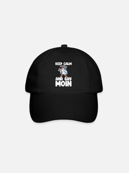 Nordsee Moin Plattdeutsch - Baseballkappe - Schwarz/Schwarz