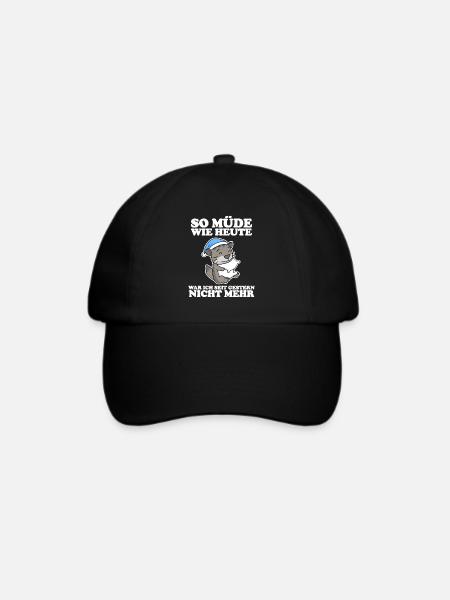 Müde Spruch lustig Schlafen - Sibirische Katze - Baseballkappe - Schwarz/Schwarz
