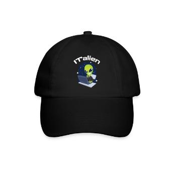 ITalien Alien Informatiker Hacker Coder - Baseballkappe - Schwarz/Schwarz - Vorne