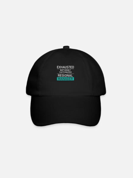 Regionalleiter erschöpft, stark koffeinhaltig, - Baseballkappe - Schwarz/Schwarz