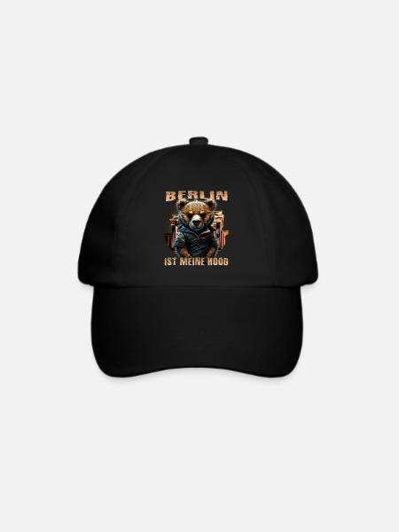 Berliner Bär - Baseballkappe - Schwarz/Schwarz