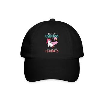 Flamingo Einhorn - Baseballkappe - Schwarz/Schwarz - Vorne
