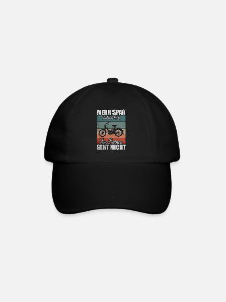 Vintage Moped Lustiger Mofa Spruch Mokick Retro - Baseballkappe - Schwarz/Schwarz