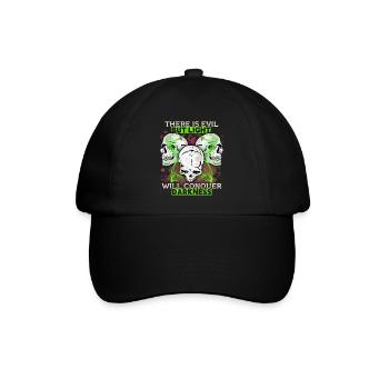 Comic Totenkopf Skull Motivation Spruch - Baseballkappe - Schwarz/Schwarz - Vorne
